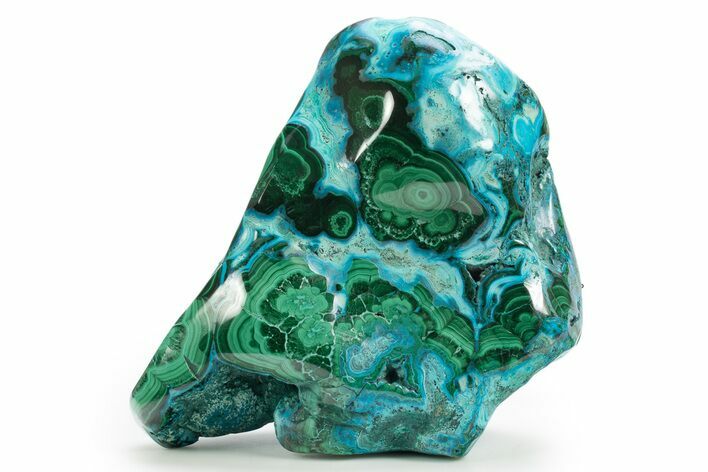 Vibrant Polished Malachite with Chrysocolla - DR Congo #320442
